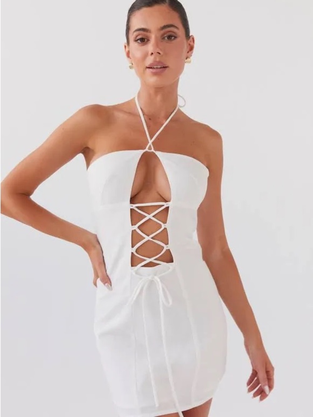 Peppermayo White Mini Dress Linen